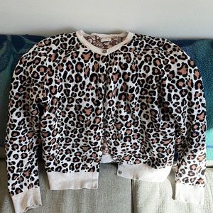leopard print cardigan - size large